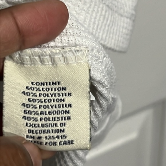 COOGI Men’s Waffle Knit Varsity Stripe Sweater- White & Black - Size XL - Picture 6 of 8